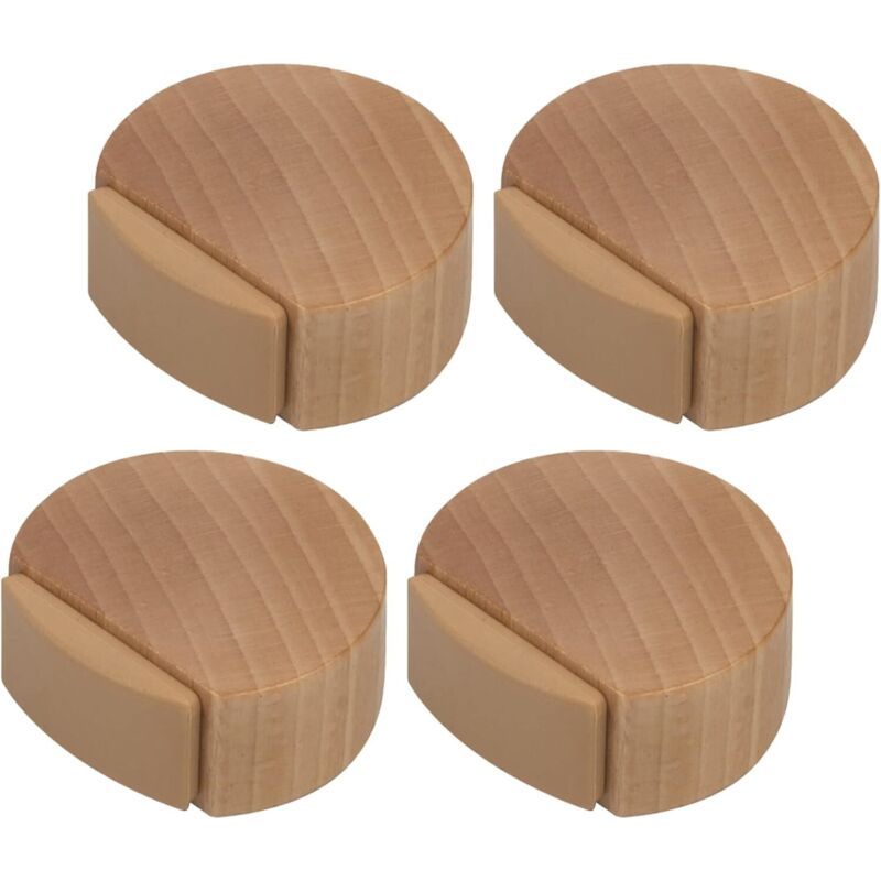 Butée De Porte Adhesive - Arrêt De Porte En Bois Pour Sol Et Parquet - Stop Porte Adhésif - Butoir De Porte Discret Et Élégant - Lot De 4 (hêtre)