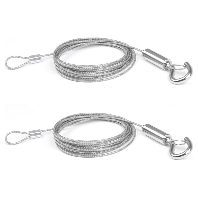 2pcs X 2m En Câble De Acier Inoxydable Bet Crochet Corde Pour Vêtements/lumières/photos Max Stand 30kg