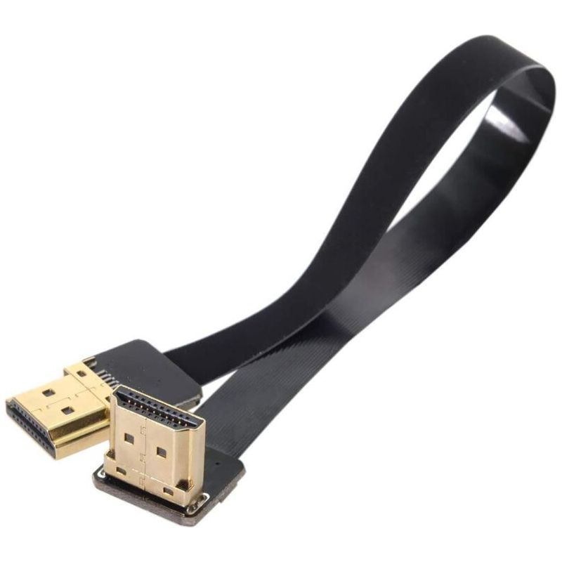 Cyfpv Fpv Câble Plat Hdmi Mâle Vers Hdmi Mâle Coudé 90d Hdtv Fpc Pour Photographie Aérienne Fpv Hdtv Multicopter (20 Cm)