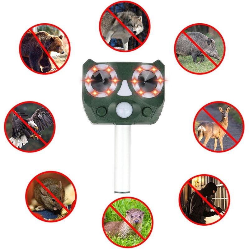 Dispositif Solaire Répulsif Pour Animaux Répulsif Pour Animaux D'Extérieur - Dispositif D'Effarouchement De Chat Répulsif Pour Animaux À Ultrasons Charge Usb Étanche Et Effaroucheur