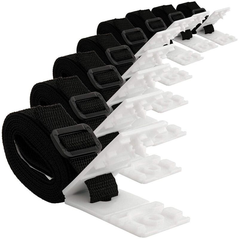 Aougo – Enrouleur De Bâche De Piscine 8 Pièces – Sangles Nylon 6 Pieds – Clips De Fixation Universels Pour Couvertures Solaires – Installation Rapide