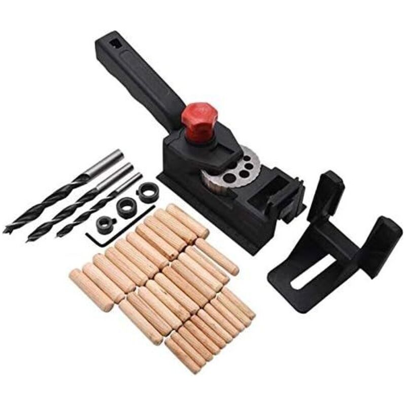 Outils De Travail Du Bois - Lot De 38 Pièces - Localisateur De Poche - Guide De Perçage - Tenon À Bois Oblique - Kit De Perçage Pour Trou De Poche(3-12mm)
