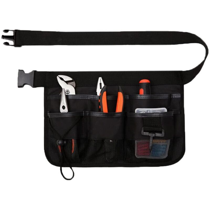 Ceinture À Outils De Jardin, Sac À Ceinture D'Outils Réglable, Ceinture Porte Outil, 7 Pochettes, Tissu Oxford 600d(noir)