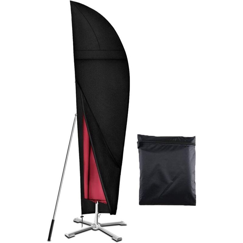 Housse Parasol Déporté De 2,7m À 3,4m, Robuste Tissu Oxford 420d, Iimperméable, Anti-uv Housse De Protection Parasol Deporte Avec Grilles D’aération (265x40/70/50cm) - Noir