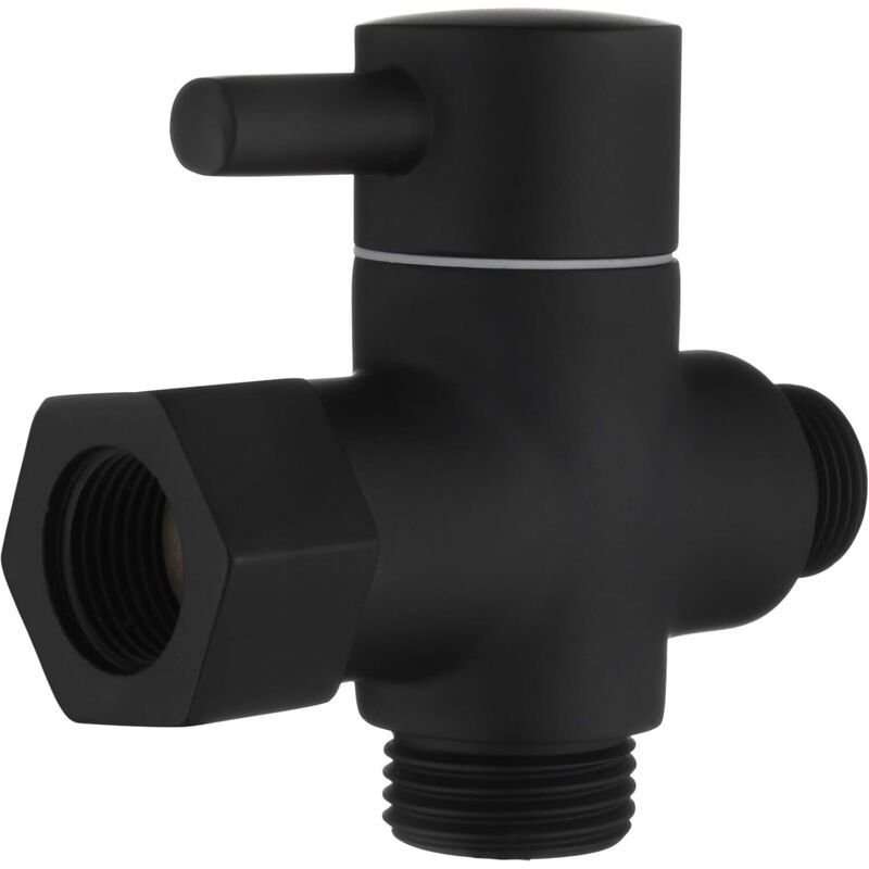 Déviateur À 3 Voies Le Laiton Vanne D'Arrêt 3/8”-12/17 Adaptateur Pour La Ligne D'Eau De Toilette,noir