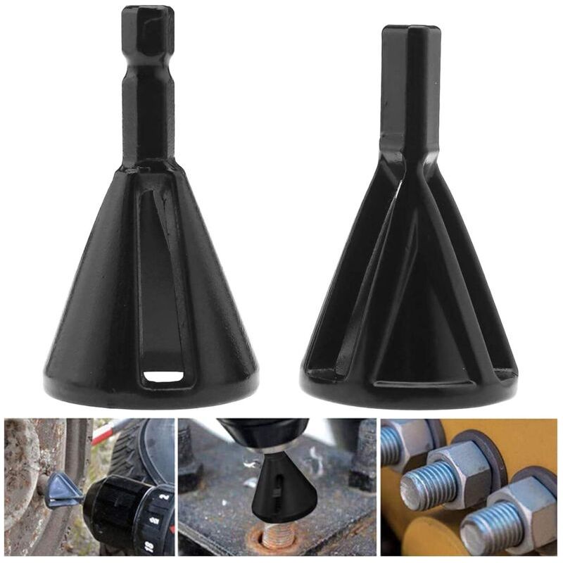 Deburring Tool Enlever Bavure Acier Inoxydable Outil De Chanfrein En Acier Inoxydable Externe D'Ébavurage Outil À Chanfreiner Rapidement Les Réparations Endommagés Boulons（2 Pièces）