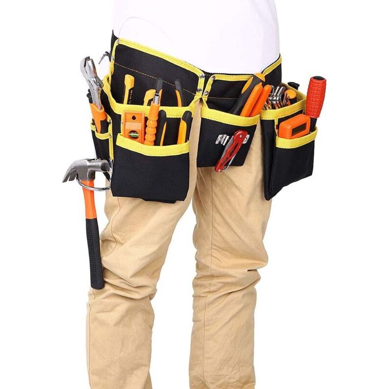 Ceinture Porte-outils Avec 11 Poches, Porte Outils,en Tissu Oxford Imperméable, Avec Sangles Réglables, Pour Électriciens, Charpentiers, Constructeurs