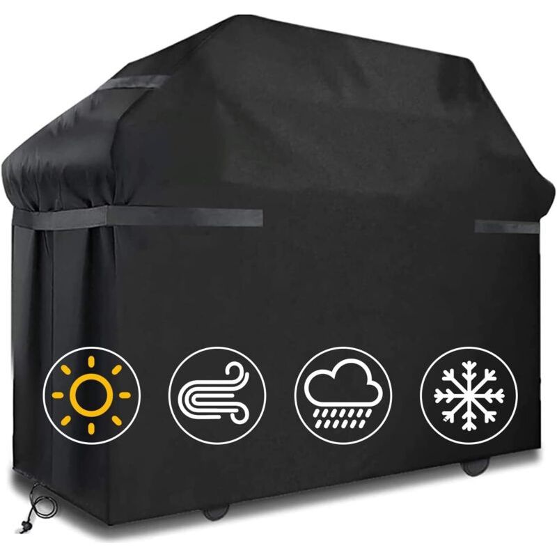 Aougo – Housse De Barbecue Étanche 145 X 61 X 117 Cm – Tissu Oxford 420d Résistant Aux Intempéries – Protection Uv – Avec Sangles Et Sac De Rangement