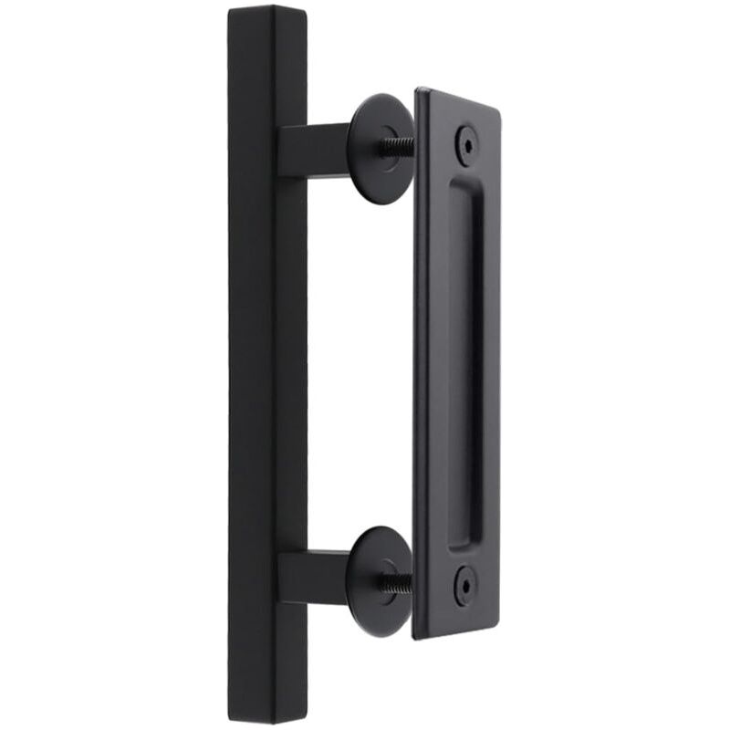 30 Cm Poignée Porte Coulissante, Ronde Poignée De Porte Noire Poignée Pour Portails, Garages, Armoires