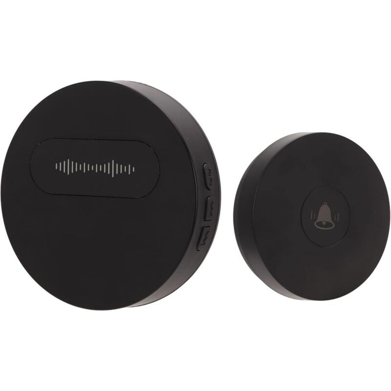 Sonnette Sans Fil, Sonnette Étanche 150 M Avec 58 Mélodies 4 Niveaux De Volume 90 Db Sans Fil Pour Maison, Appartements, 1 Récepteur Et 1 Bouton Poussoir (noir)