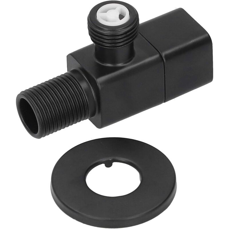 Vanne De Robinet, Vanne D'Arrêt D'Eau De Mélangeur Vanne D'Angle De Robinet À Angle G1 / 2, Vanne D'Arrêt Haute Performance De Peinture Noire G1 / 2 Pour Cuisine À Domicile
