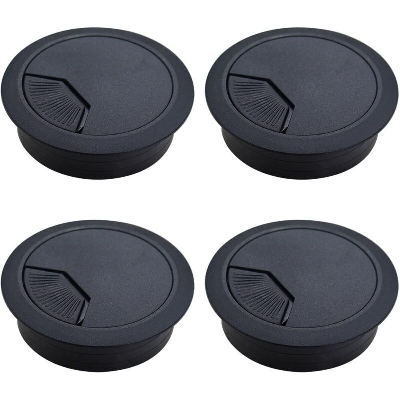 4 Pièces Couvercle Passe Câbles Fil Rond Ø60mm Pour Encastrer Sur Table De Bureau Organisateur De Cables