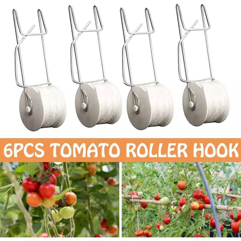 Sjlerst Lot De 10 Crochets De Support Pour Tomates Avec Ficelle De 15 M, Kit De Treillis De Serre, Crochet Durable Pour Empêcher Les Tomates De Pincer Ou De Tomber