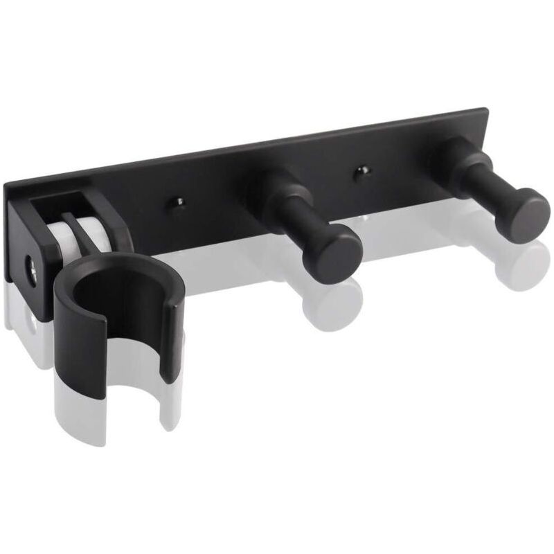 Universel Support Douchette Avec 2 Crochet, Support Douche Mural En Alliage D'Aluminium Réglable, Fixation Pommeau De Douche Auto-adhesif Porte Pomme De Douche Pour Tuyau De Douche