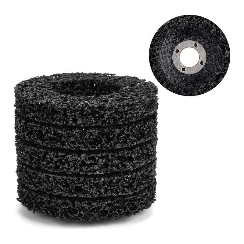 Sjlerst Lot De 5 Disques Abrasifs Pour Meuleuse 100 Mm 60 Poly Strip Disc Outil De Nettoyage Pour Enlever Rouille/peinture/ecaillage,noir