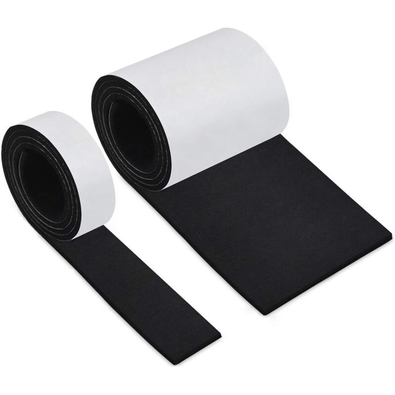 Patin Feutre, Feutrine Autocollante Pour Meuble, Patins Chaises Antiderapant Feutre, Feutrine Adhesive Noire, 2 Rouleaux（10010cm+1002cm）