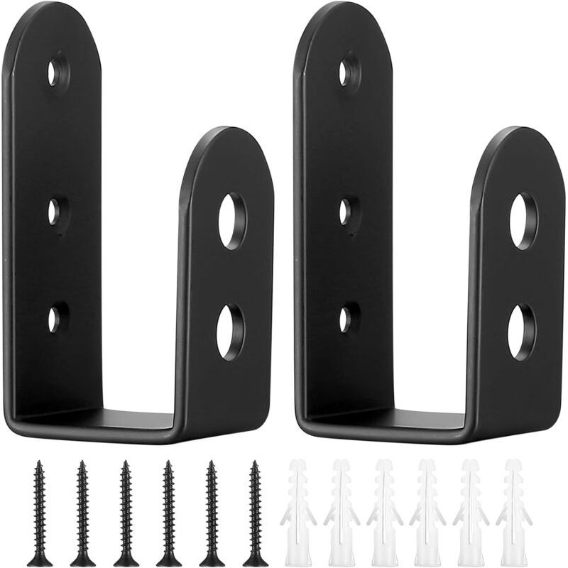 2 Supports De Serrure De Porte En Acier En Forme De U, Pour Renforcement Des Portes De Grange, Garage Et Atelier