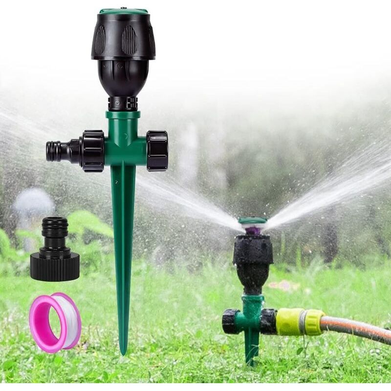 Arroseur De Jardin, Arroseur Pour Pelouse Circulaire Automatique Arrosage Système Irrigation Rotatif À 360 Base De Pointe Arroseur Pour Gazon Pelouse Jardin