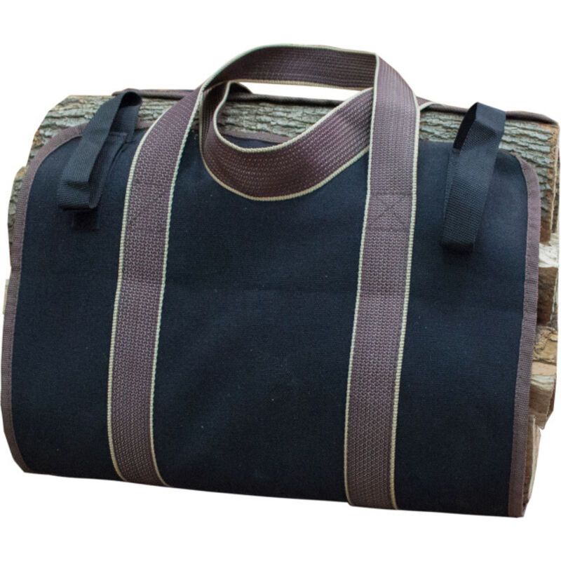 Porte-bûches De Bois De Chauffage - Toile Sac À Bûche Cheminée Sac De Rangement De Bûches Pour Transport Facile(noir)