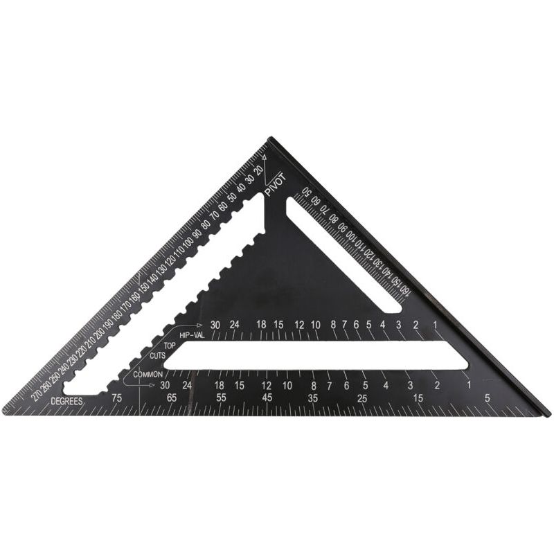 Règle Triangulaire Métrique Carrée En Alliage D'Aluminium De 12 Pouces, Jauge De Disposition De Rapporteur À Double Échelle, Outil De Haute Précision Facile À Lire, Travail Du Bois Pour L'Encadrement
