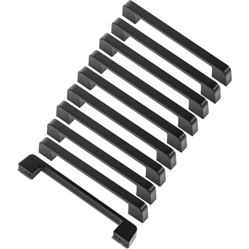10pcs Poignée Meuble Entraxe 128mm-poignée Porte Cuisine Noire Poignee Barre Meuble Poignee De Cuisine Noire 128mm