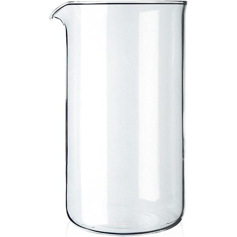 Aougo – Verre À Piston De Rechange 8 Tasses En Verre Borosilicate – Résistant Jusqu'à 250°c – Diamètre 10 Cm – Compatible Cafetières 1l
