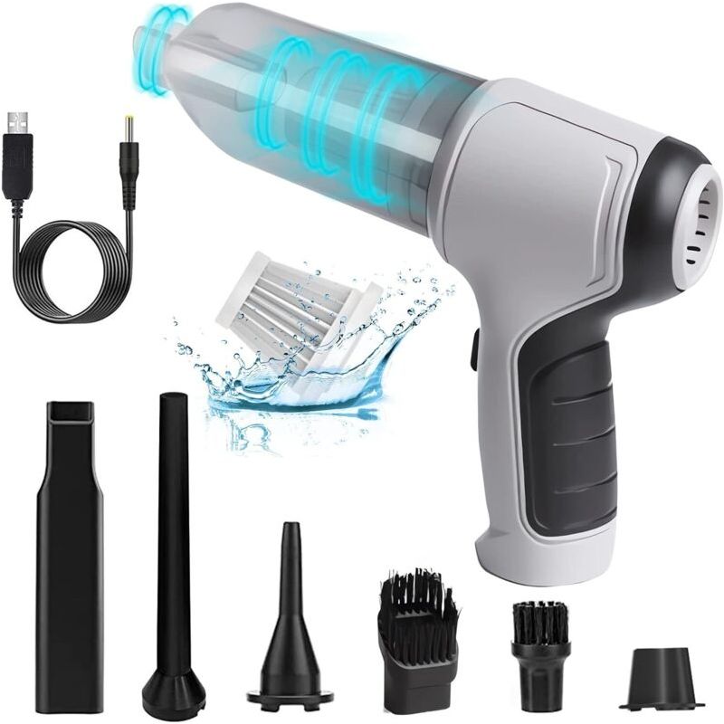 Aspirateur A Main Sans Fil Pour Voiture, 3 En 1 Puissant Mini Aspirateur Multifonction 9000pa, 120w, Anti-poussière, Aspirateur Portable Pour Poils D'Animaux, Cuisine, Bureau, Voiture