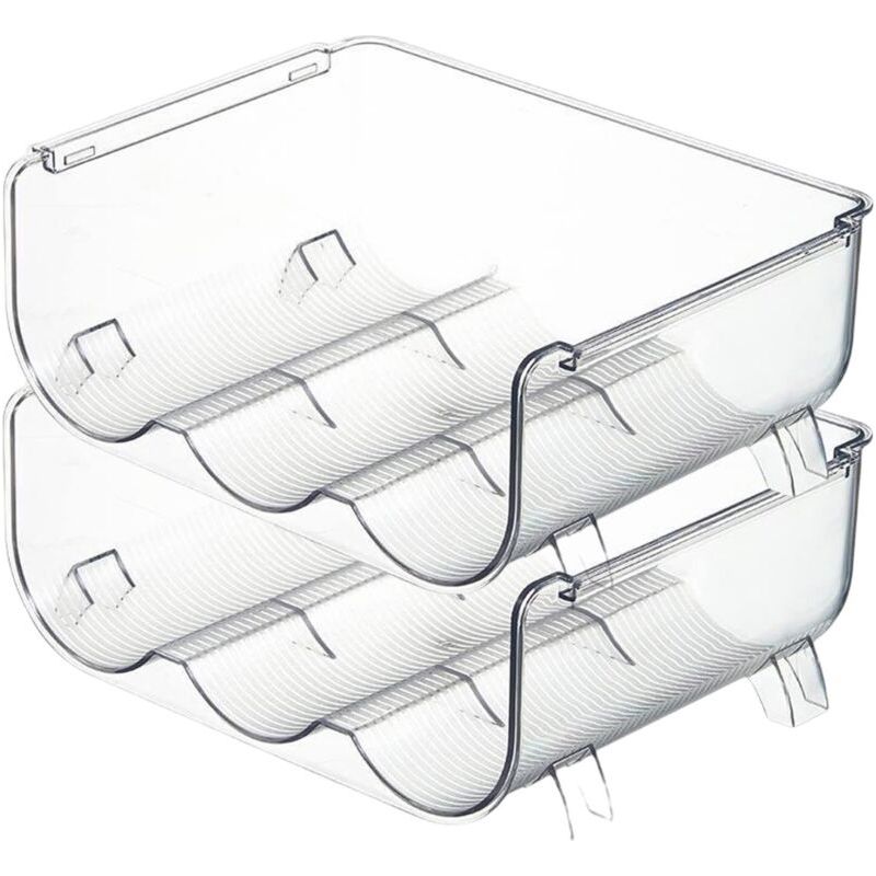 Organisateur De Stockage De Bouteille D'Eau 2 Pack Pack De Cuisine Empilable De Cuisine Et D'Organisation Porte-bouteille En Plastique Porte-bouteille Pour Armoire, 3 Bouteilles Npterbl