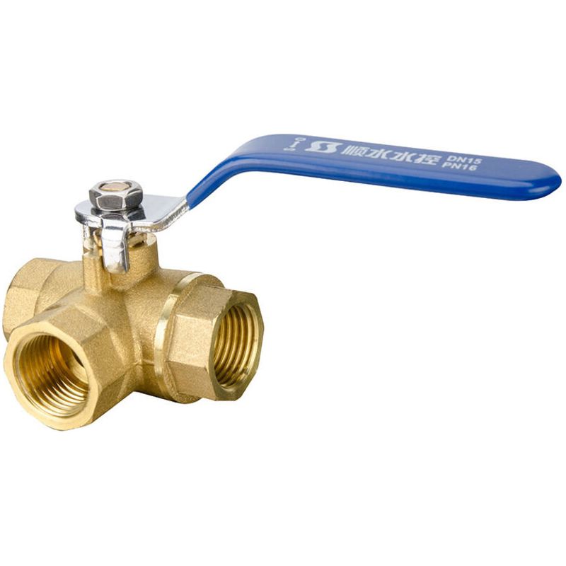 Vanne À 3 Voies , Vanne Bille Laiton Dn15 1/2' , Robinet 3 Voies Adaptateur Valve Connecteur , Poignée À Levier
