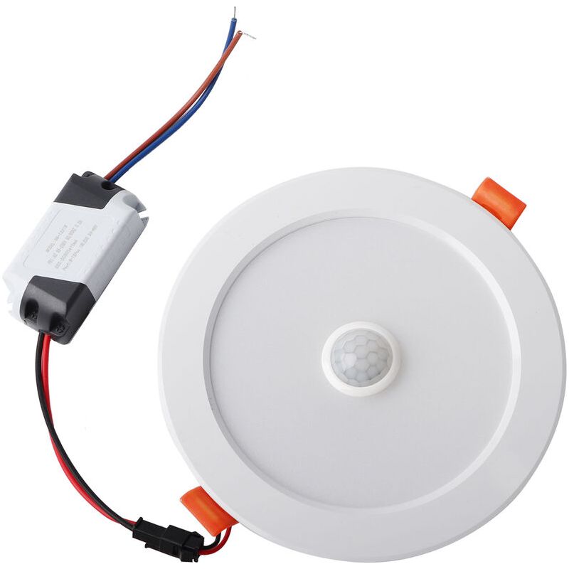 12w Ac85265v Led Plafonnier Downlight Capteur De Corps Humain Lampe Encastrée Pour Intérieur Intérieur (blanc Pur 6000k)