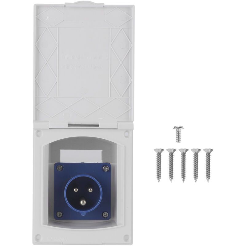 16a 220v240v Prise De Courant Étanche Externe 3pin Flush Female Socket Plug For Rv Motorhome Trailer Caravan
