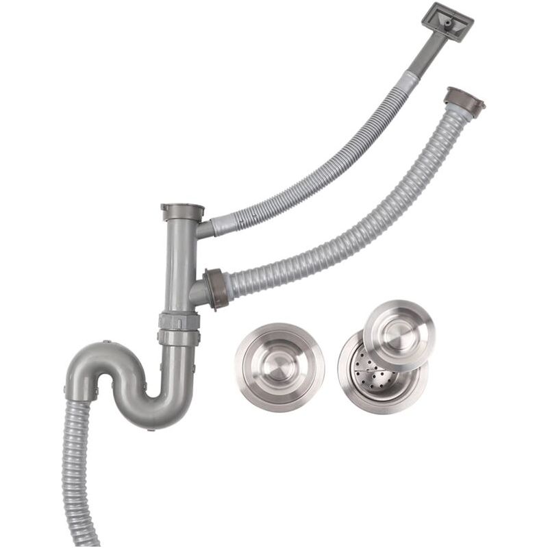 Tuyau Évier Double Réservoir Raccords De Tuyau Extensible Evier De Cuisine Flexible Tuyau De Vidange Siphon S Siphon Salle De Bains Vidange Plomberie