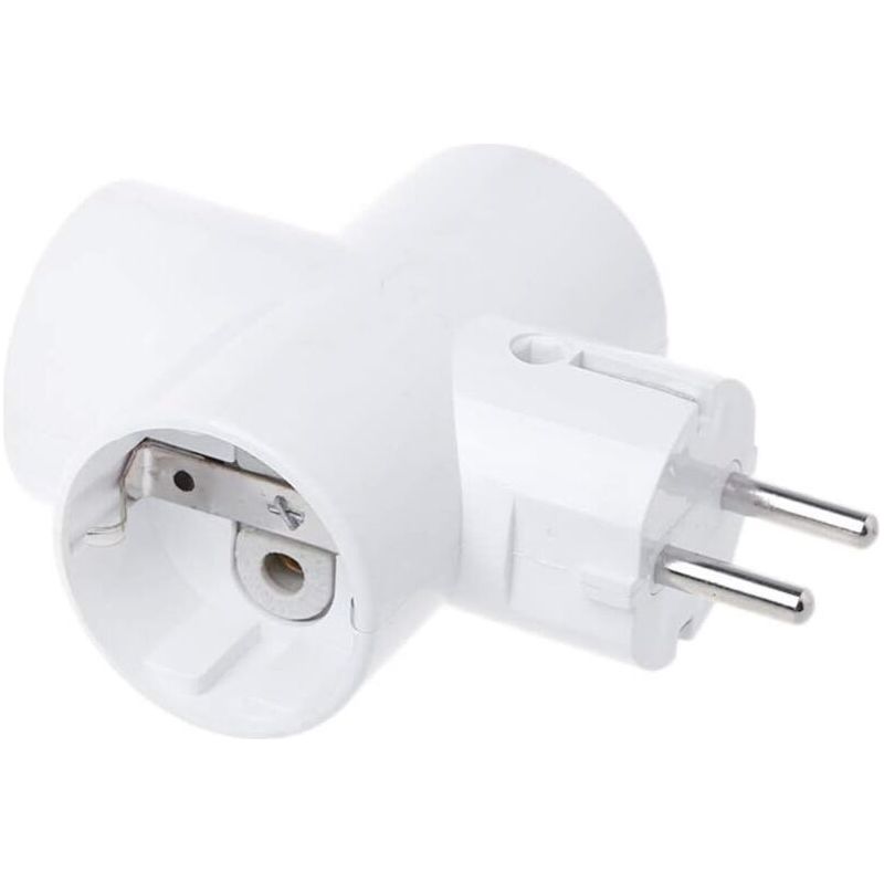 Eu Standard Convert Socket Avec 3 Sorties Céramique Adaptateur Secteur Voyage