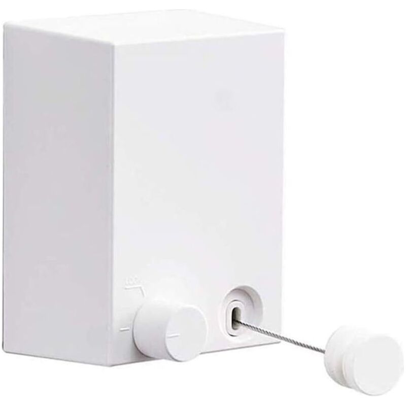 Support De Séchage De Blanchisserie Fixé Au Mur De Corde À Linge Rétractable Extérieure D'Intérieur Avec La Corde Réglable De Corde En Acier De 4.2m / 13.8ft (blanc)