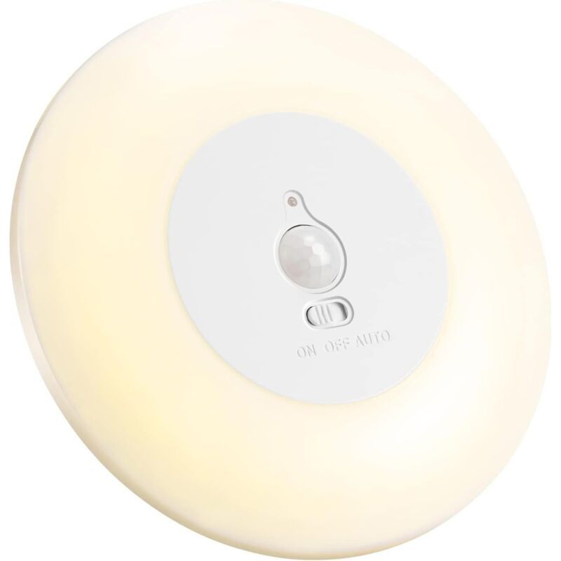 Plafonnier Led Avec Détecteur De Mouvement À Piles Pour Intérieur Lampe De Plafond Sans Fil 3000k Pour Placards Armoire Sous-sol Garde-manger Escalier [classe Énergétique A+]