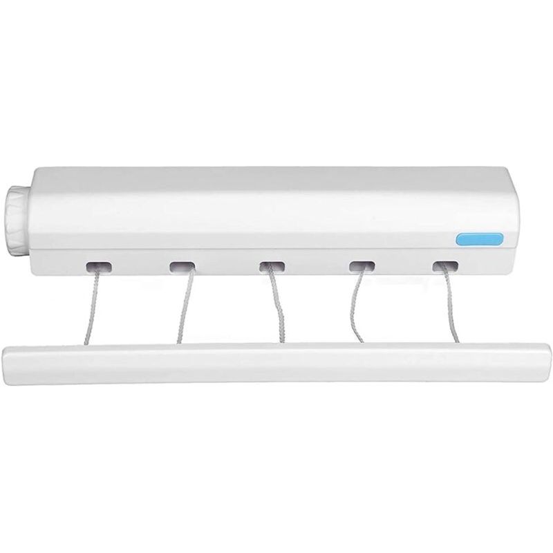 Corde À Linge Rétractable Télescopique Intérieur Extérieur Fixé Au Mur Ligne Sèche-linge Corde De Séchage Cintre (5 Lignes)