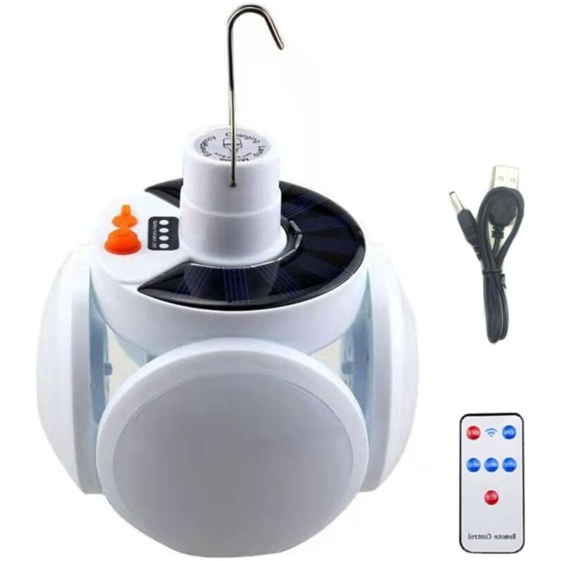 Lanterne De Camping Solaire Portable Rechargeable Par Usb Avec Crochet De Suspension, Ampoules Led Pliantes Pour Maison, Bureau, Tente, Voiture, Terrasse, Pannes D'Urgence