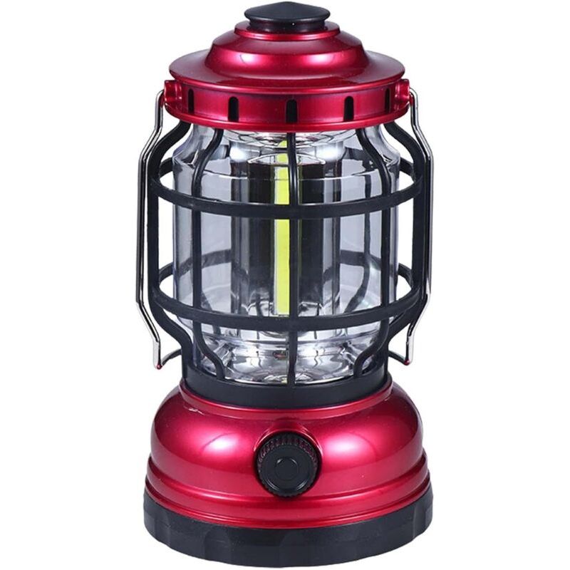 Lanterne De Camping Rechargeable - 1200 Mah - Lampe De Poche Portable - Batterie De Secours - Pour La Maison, Le Camping, La Randonnée, La Récupération En Plein Air - Avec Câble Usb