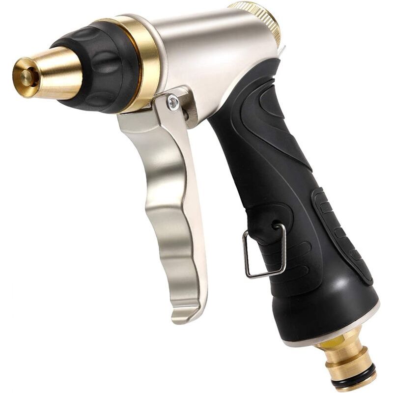 Pistolet D'Arrosage Avec Buse En Laiton, Robuste Et Haute Pression, Réglable De Jet À Pulvérisation, Pour Laver La Voiture Et Les Animaux Domestiques, Le Jardin/nettoyage De Trottoir