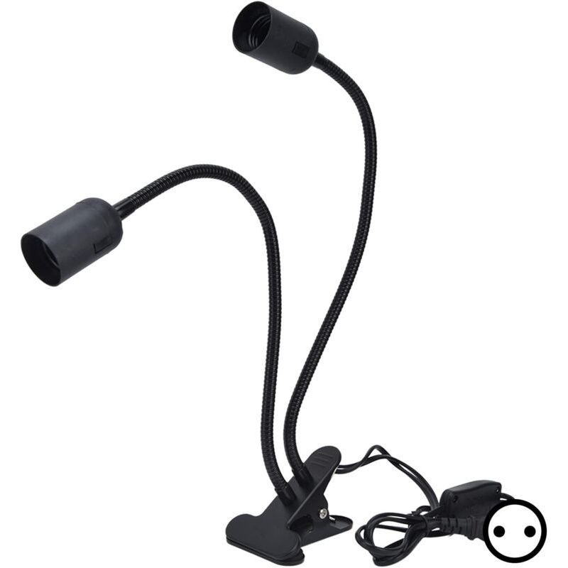 Sjlerst – Support De Lampe De Table E27/e26 À Pince Réglable 360° – Tension 100-240v – Col De Cygne Flexible Pour Éclairage Optimal