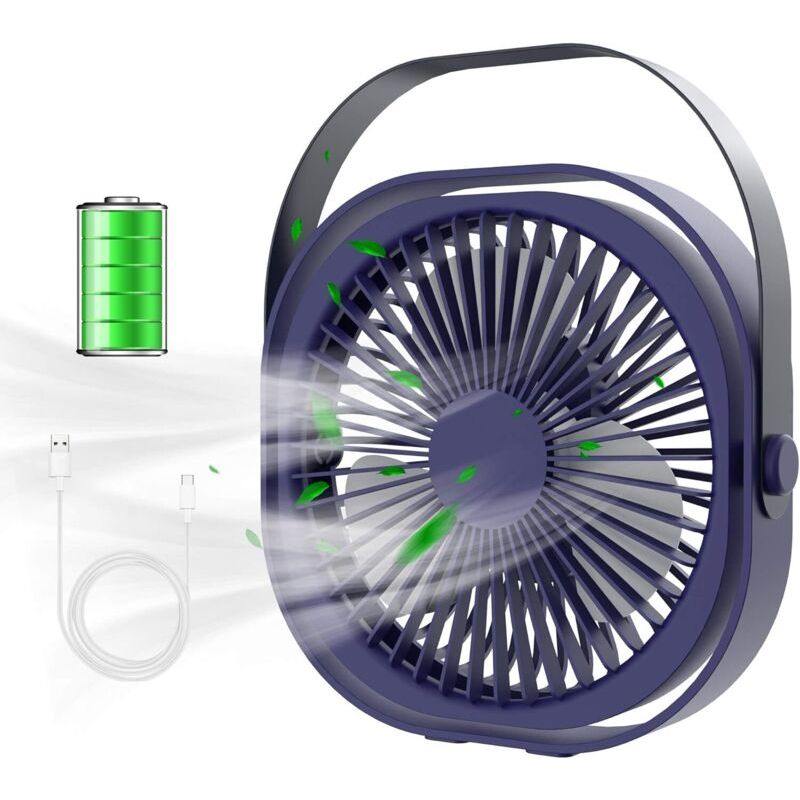 Ventilateur Usb, Ventilateur De Table Mini Ventilateur, 3 Vitesse Ventilateur Silencieux, Portable Rechargeable Ventilateur Usb, Ventilateur Pour Bureau, Voyage, Maison