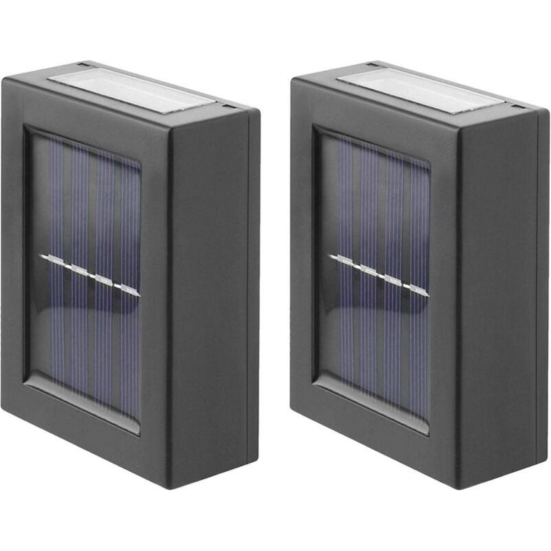 Lot De 2 Appliques Murales D'Extérieur À Énergie Solaire Up & Down Blanc Chaud