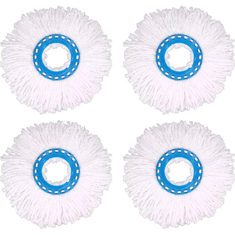 4pcs Têtes Microfibre Balai, Tête De Vadrouille Rechange Rond Têtes Mop Rotation À 360 Pour Nettoyage Des Sols (diamètre 16 Cm) 1000 Pcs