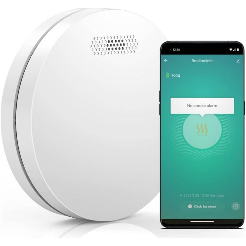Aougo – Détecteur De Fumée Wifi Avec Batterie 10 Ans – Alarme Incendie Photoélectrique – Notifications Via Application Smart Life – Installation Facile