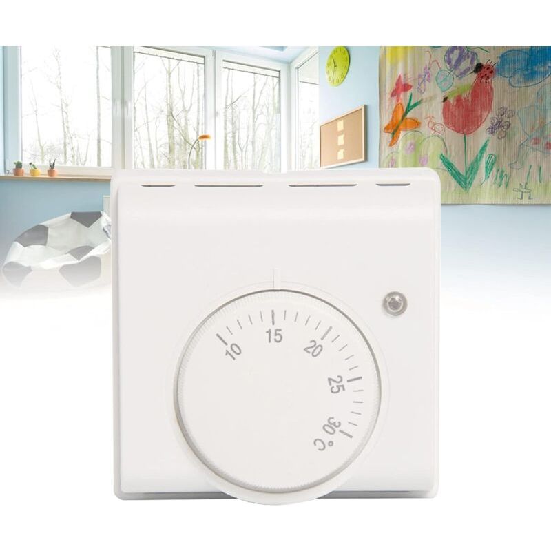 Aougo – Thermostat Mécanique 220v Pour Chauffage Au Sol – Régulateur De Température Avec Bouton Rotatif – Plage 10-30°c – Installation Facile