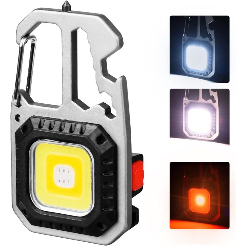 Lampe De Travail Portable, Mini Lampe De Poche Led, 500 Lumen 7 Modes Lampe Torche Ultra Puissant, Étanche Lampes D'Inspection, Avec Ouvre-bouteille, Base Magnétique, Pour Camping, Réparation [classe