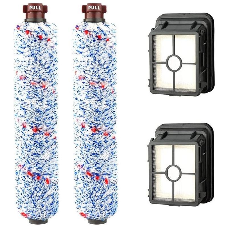 Remplacement Accessoires 2 Brosse Rouleau Multi-surface + 2 Filtres Pour Bissell Crosswave 17132 Et 2225n Series