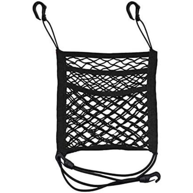 ZVD - Auto-Aufbewahrungsnetz – 2-lagiger Mesh-Organizer, Sitzlehnentasche, Aufbewahrungsbarriere