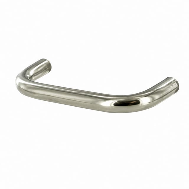 Cime - Drahtgriff mit Einsatz aus verchromtem Stahl, L.104mm, D.8mm, T.28mm, Achsabstand 96mm, 1 Stück mit Schrauben.