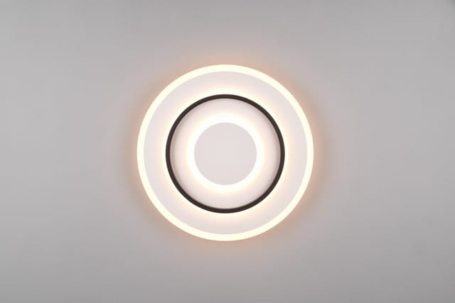Reality Leuchten - Flache led Deckenleuchte jora Weiß mit Fernbedienung dimmbar, ø 41cm